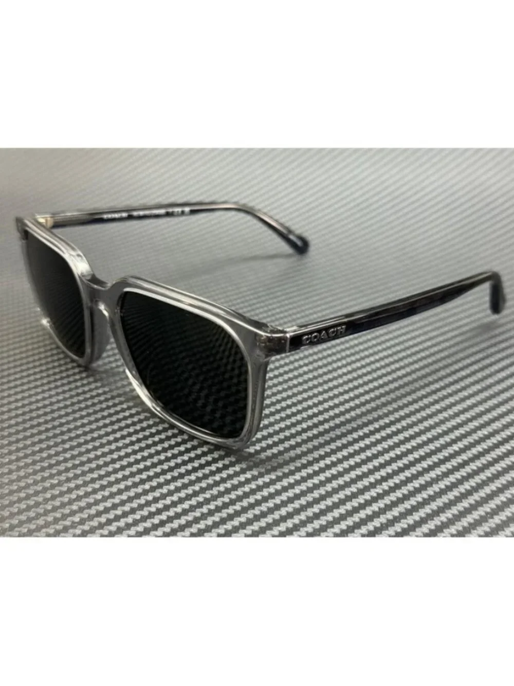 New Coach Men Transparent Grey Sunglasses 55-19-150